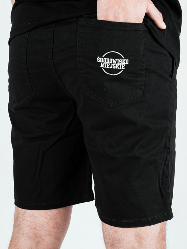 Krótkie Spodenki Materiałowe "Classic Icon" Czarne/Białe za 169,00 zł