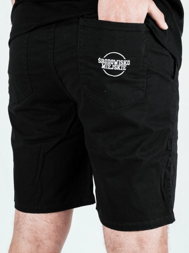 Krótkie Spodenki Materiałowe "Classic Icon" Czarne/Białe za 169,00 zł