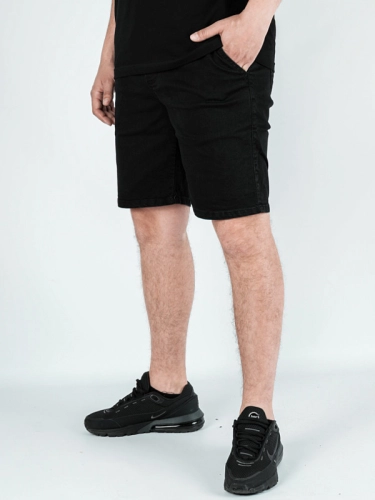 "Classic Icon" Denim Shorts Black/White for 169.00 PLN