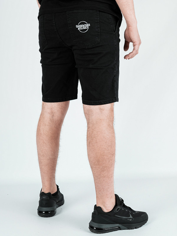"Classic Icon" Denim Shorts Black/White for 169.00 PLN