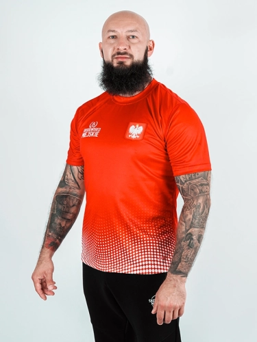 Koszulka Sportowa Mesh "Polska - ŚM" -  Czerwona / Biała 139,00 zł