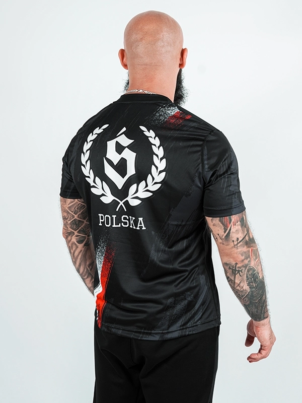 Mesh Sports T-shirt "Polska - Essential" - Black 139.00 PLN