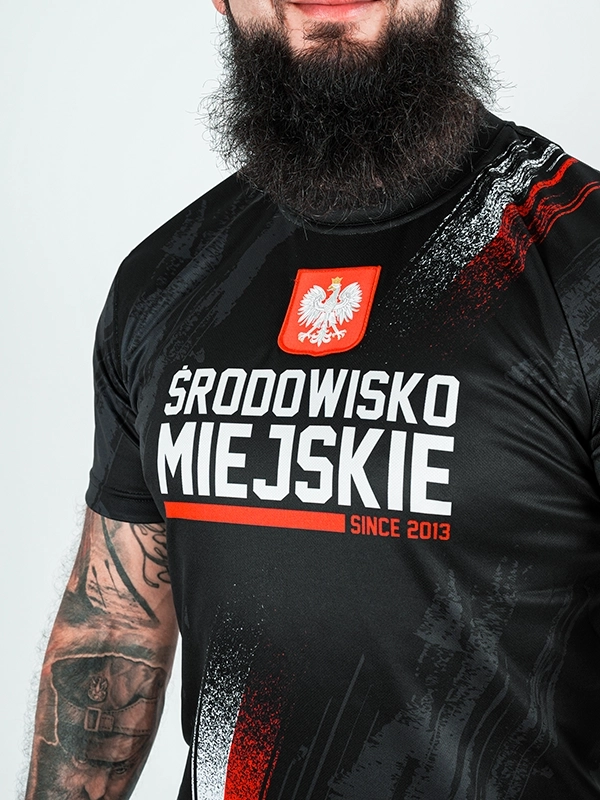 Mesh Sports T-shirt "Polska - Essential" - Black 139.00 PLN