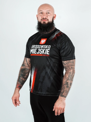 Mesh Sports T-shirt "Polska - Essential" - Black 139.00 PLN