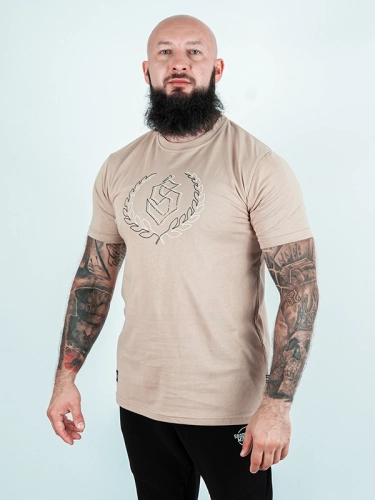 "Outline" T-shirt - Beige / Black for 109.00 PLN