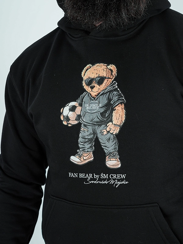 Bluza z kapturem "Fan Bear" - Czarna za 249,00 zł