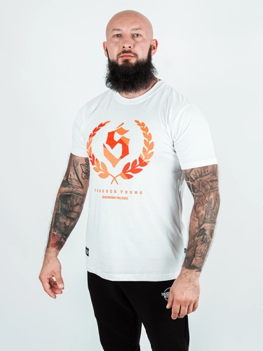 Koszulka "Forever young" - Biała / Pomarańczowa 119,00 zł