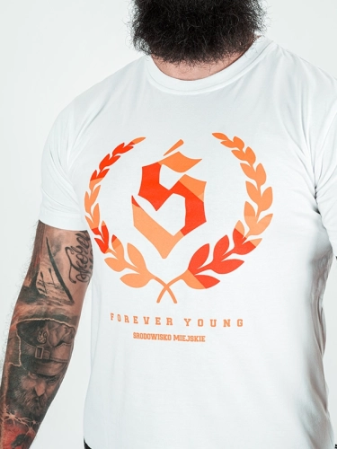 "Forever young" T-shirt - White / Orange 119.00 PLN