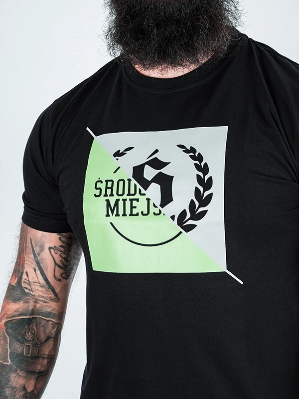 "Duo" T-shirt - Black / Lime for 109.00 PLN