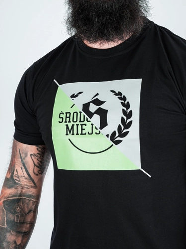 "Duo" T-shirt - Black / Lime for 109.00 PLN