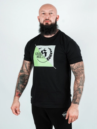 "Duo" T-shirt - Black / Lime for 109.00 PLN