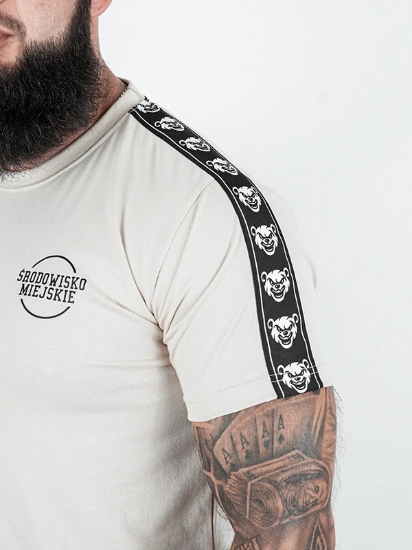 T-shirt "Classic Lampas" - beige / black for 119,00 PLN