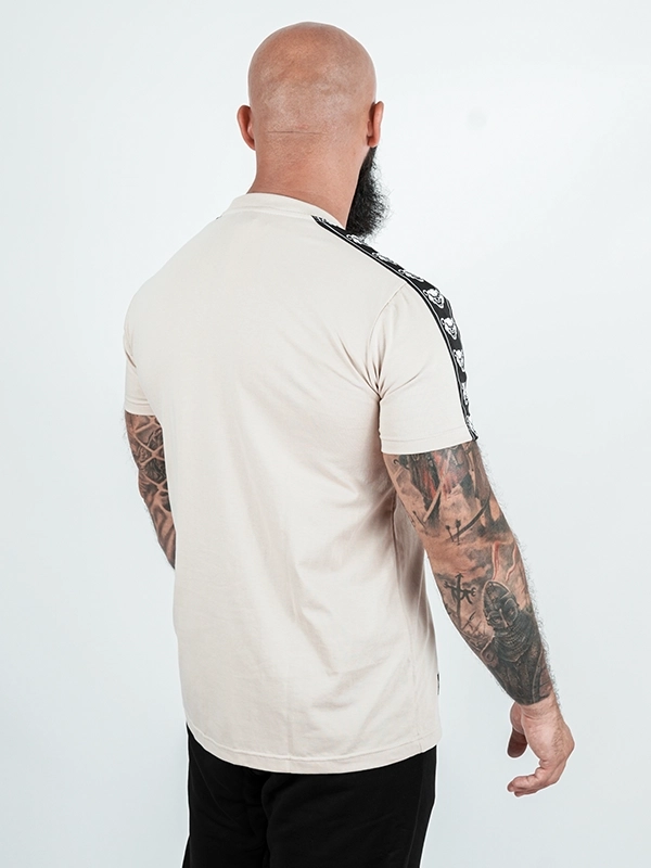 T-shirt "Classic Lampas" - beige / black for 119,00 PLN