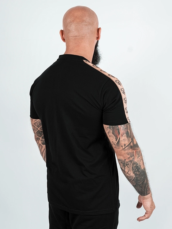 T-shirt "Classic Lampas" - black / beige for 119,00 PLN