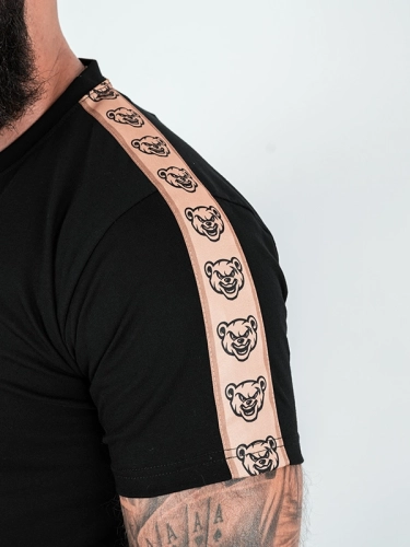 T-shirt "Classic Lampas" - black / beige for 119,00 PLN