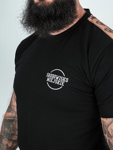 T-shirt "Classic Lampas" - black / beige for 119,00 PLN