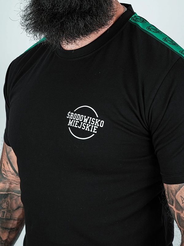 T-shirt "Classic Lampas" - black / mint for 119,00 PLN