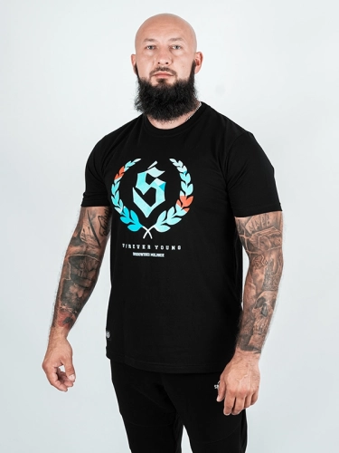 "Forever young" T-shirt - Black / Blue for 119.00 PLN
