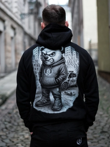 Bluza z kapturem "Bear Citizen" - czarna za 259,00 zł