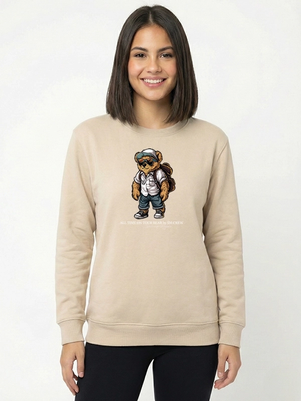 Crewneck "All Time on Tour Bear" - Beige for 229.00 PLN