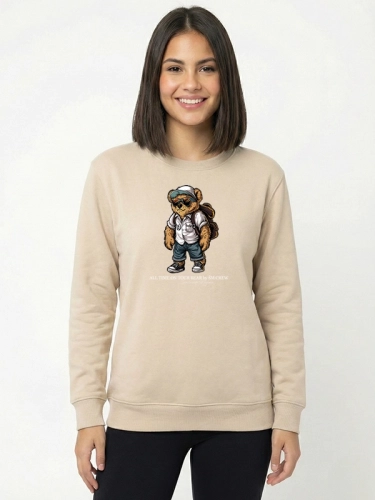 Bluza bez kaptura "All Time on Tour Bear" - Beżowa za 229,00 zł 1