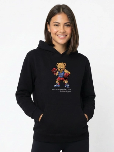 Bluza z kapturem "Boxing Bear" - czarna za 249,00 zł 1