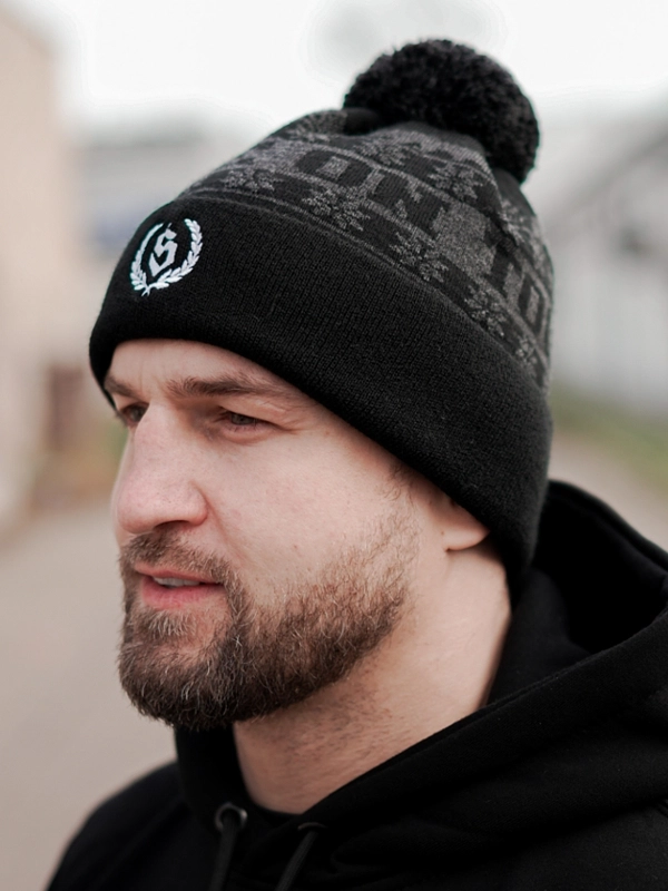 Winter hat "All time on tour"  pompon - Black / Gray for 89,00 PLN