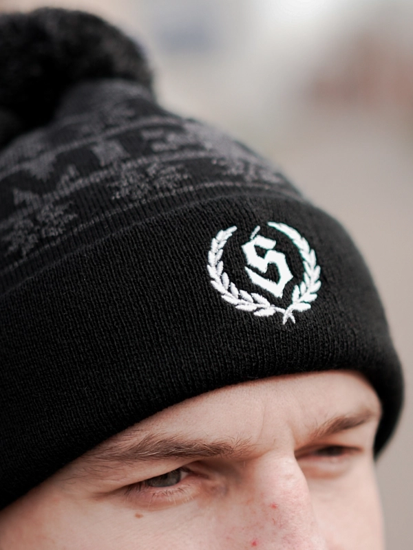Winter hat "All time on tour"  pompon - Black / Gray for 89,00 PLN