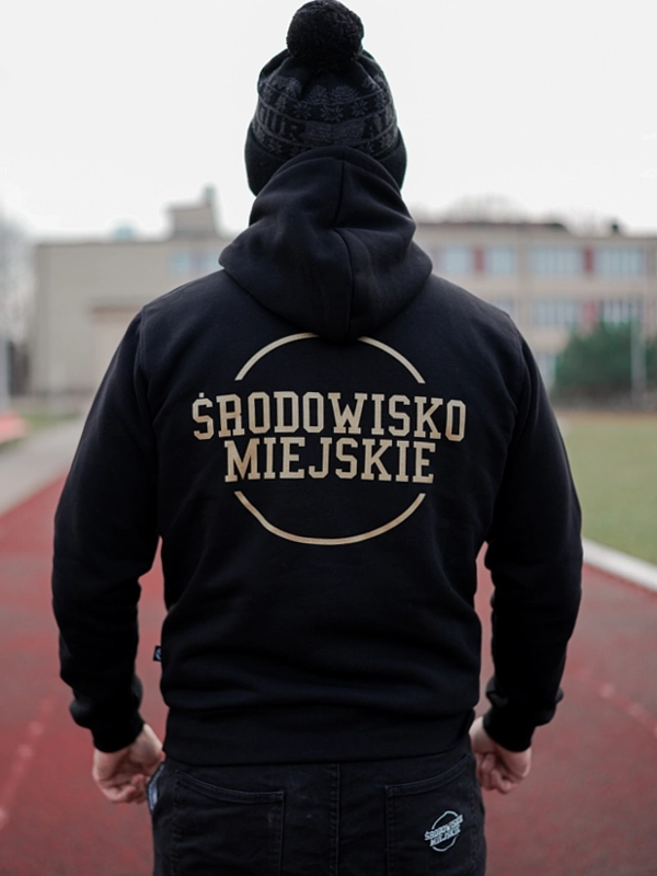 Stand-up collar hoodie "Classic" - Black / Gold for 249.00 PLN