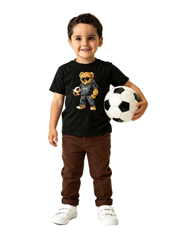 Kid's t-shirt "Fan Bear" - black for 59,00 PLN
