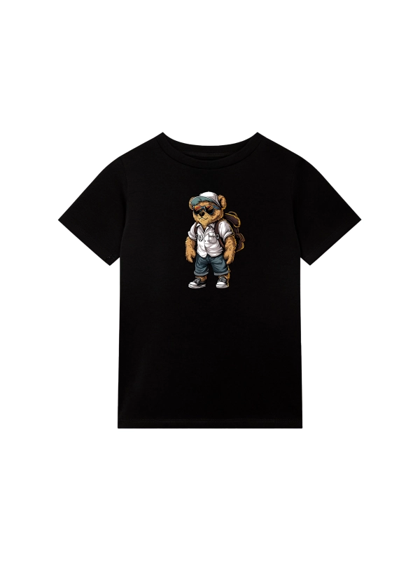 Koszulka dziecięca "All time on tour Bear" - czarna za 59,00 zł