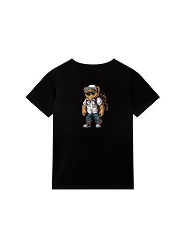 Kid's t-shirt "All time on tour Bear" - black for 59,00 PLN