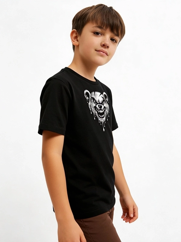Kid's t-shirt "Silver Bear" - black for 59,00 PLN