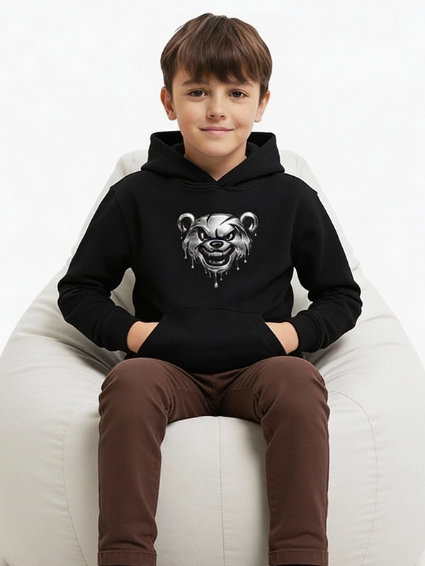 Kid's hoodie "Silver Bear" - black for 119,00 PLN