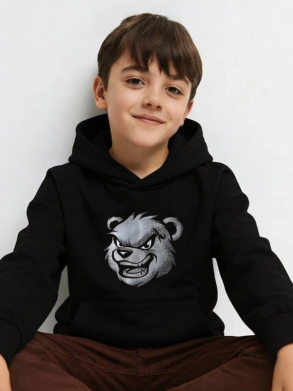 Kid's hoodie "Bear Pattern" - black for 119,00 PLN