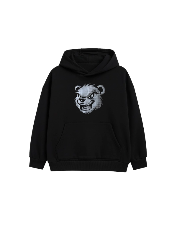 Bluza z kapturem dziecięca "Bear Pattern" - czarna za 119,00 zł