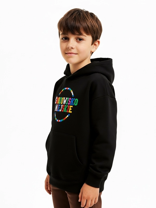 Bluza z kapturem dziecięca "Colors" - czarna za 119,00 zł