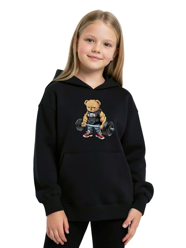 Bluza z kapturem dziecięca "Gym Bear" - czarna za 119,00 zł