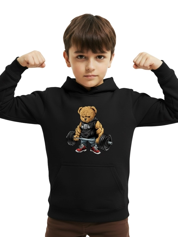 Bluza z kapturem dziecięca "Gym Bear" - czarna za 119,00 zł