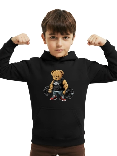 Bluza z kapturem dziecięca "Gym Bear" - czarna za 119,00 zł