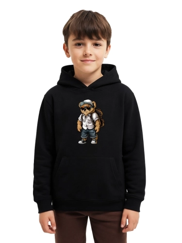 Bluza z kapturem dziecięca "All time on tour Bear" - czarna za 119,00 zł 2