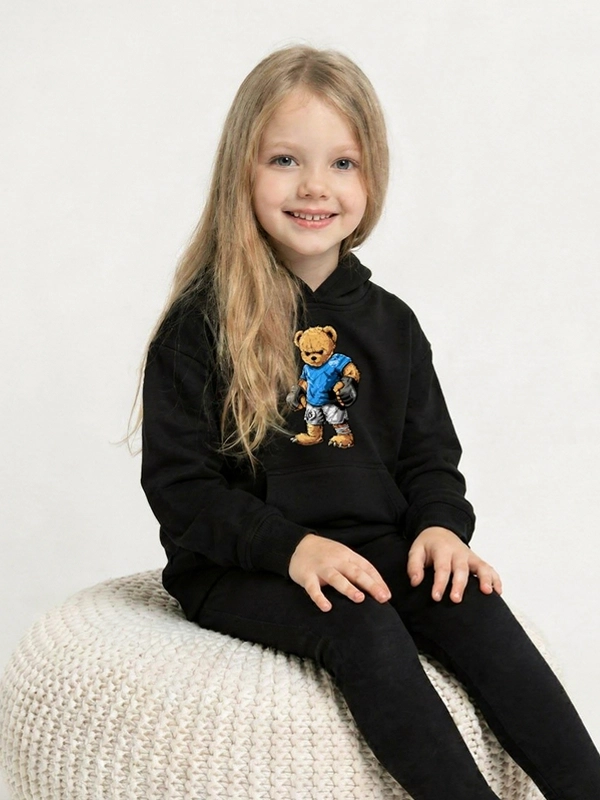 Bluza z kapturem dziecięca "MMA Bear" - czarna za 119,00 zł