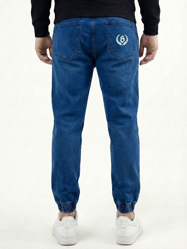 Spodnie Jeansowe Jogger "Laur" - Niebieskie za 199,00 zł