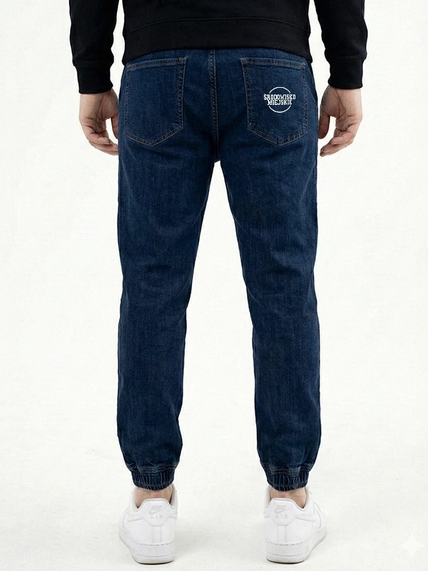 Spodnie Jeansowe Jogger "Classic" - Ciemne Niebieskie za 199,00 zł