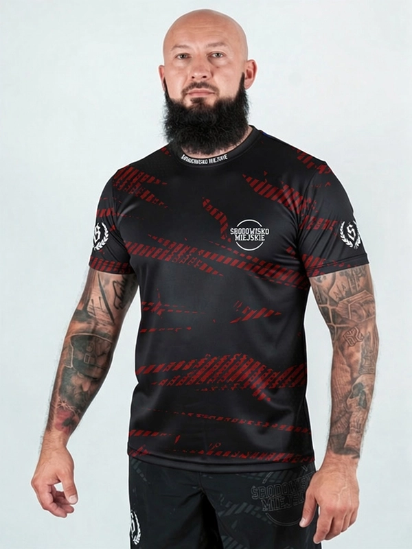 Mesh Sports T-shirt "CLS mini" - Black / Red for 139.00 PLN