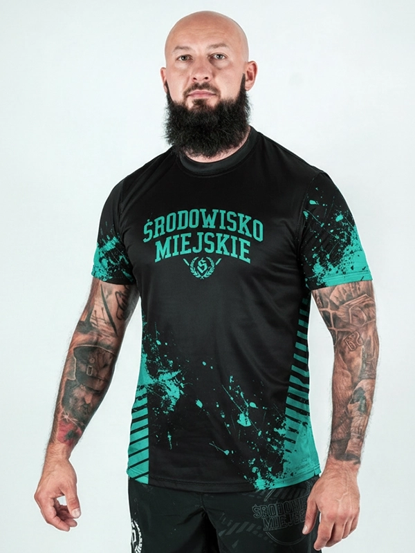 Mesh Sports T-shirt "Breakdown" - Black / Mint for 139.00 PLN