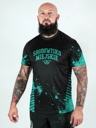 Mesh Sports T-shirt "Breakdown" - Black / Mint for 139.00 PLN