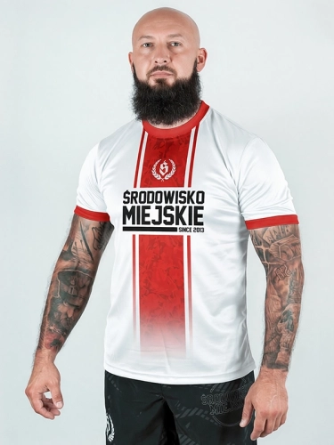Mesh Sports T-shirt "Fusion" - White / Red for 139.00 PLN