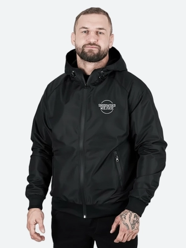 Kurtka wiatrówka z kapturem "ŚMSPORT" - czarna za 339,00 zł