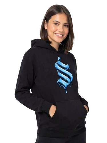 Bluza z kapturem "Blue Symbol" - czarna za 249,00 zł 1